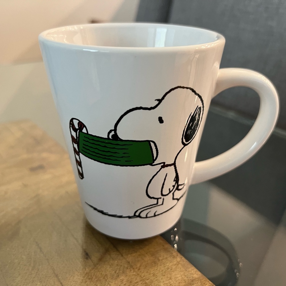 Peanuts White Snoopy Mug for holiday Christmas Dining